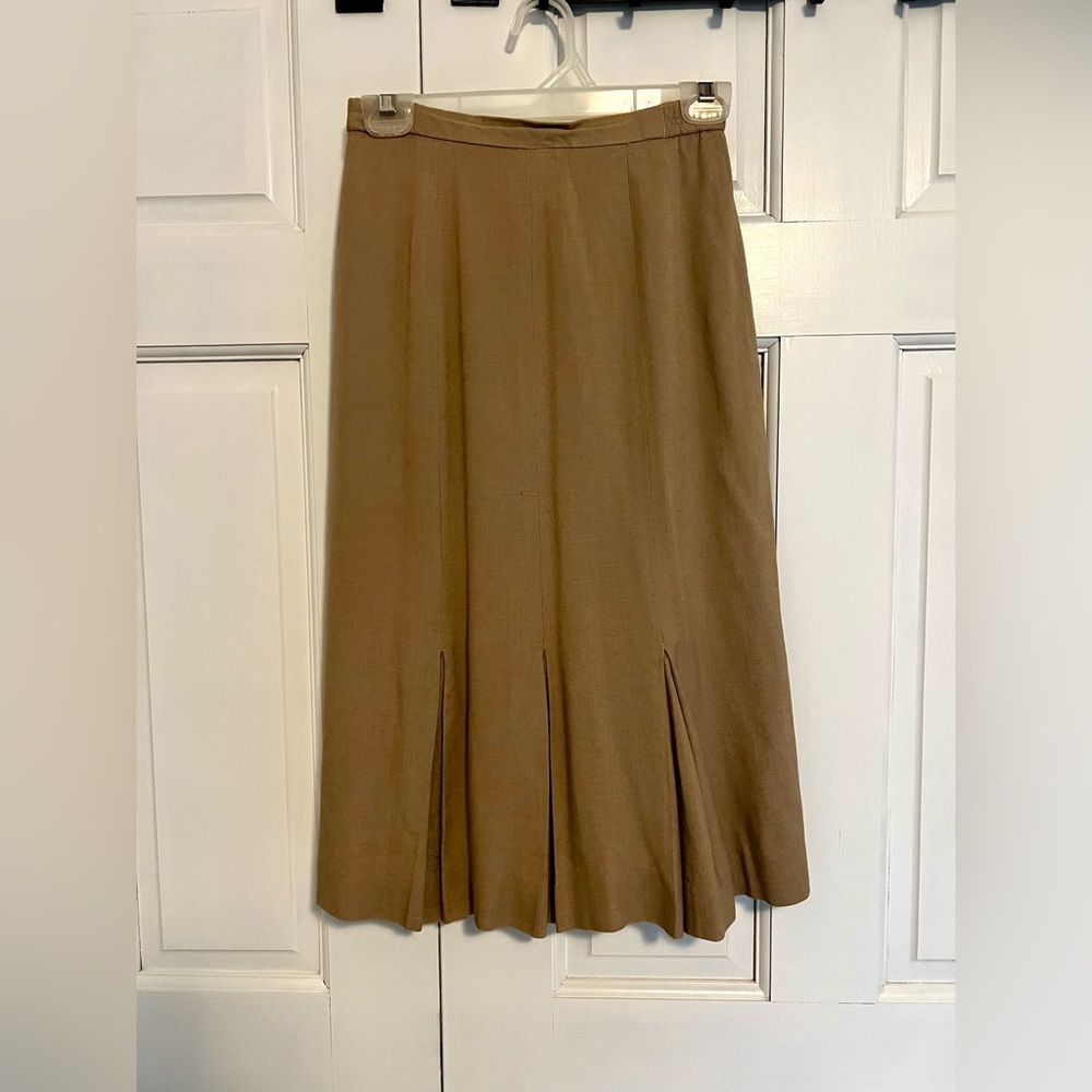 Vintage‎ 1980s Saville Beige Pleated Pencil Skirt Size 6